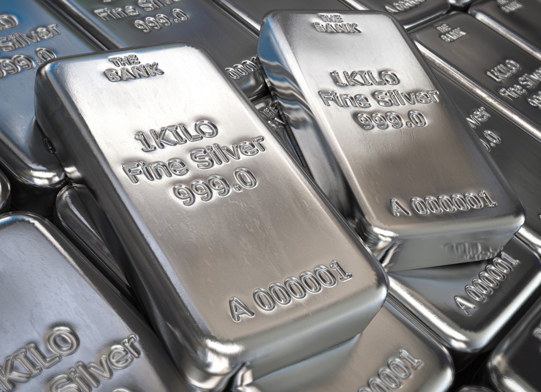 silver bars ingots background precious metal