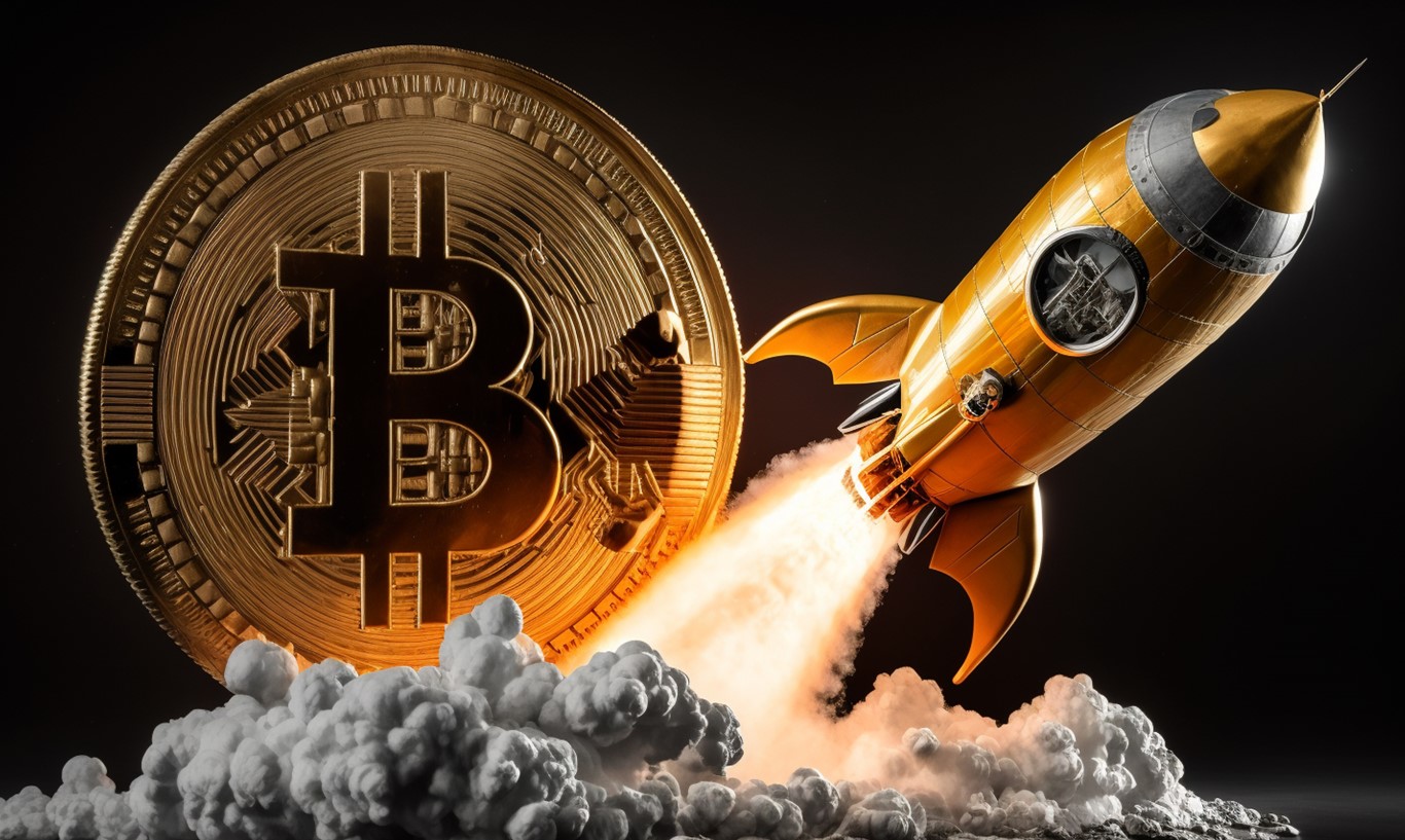 bitcoin growth as rocket launch