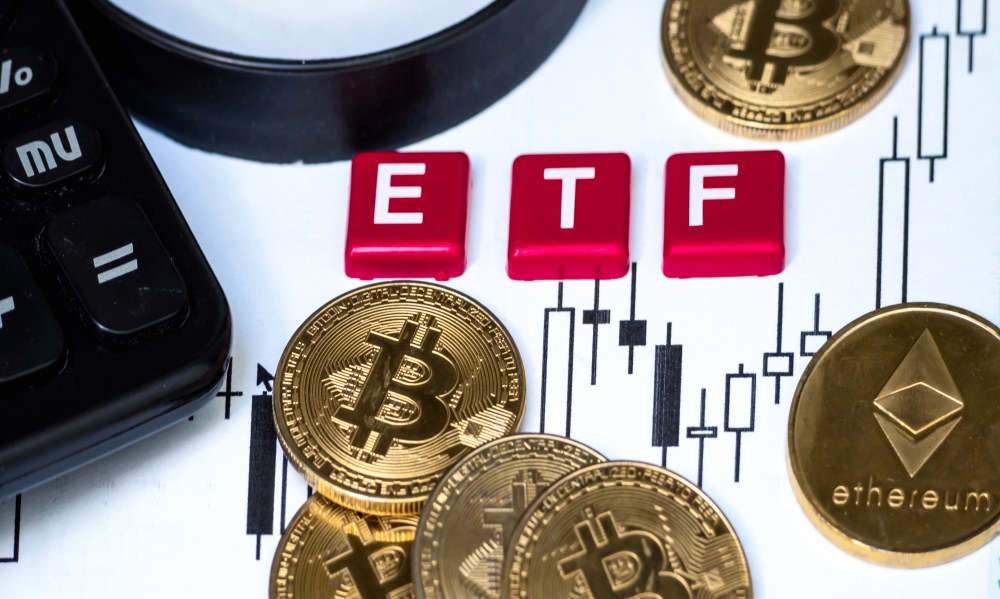 Crypto Currency bitcoin coin With ETF