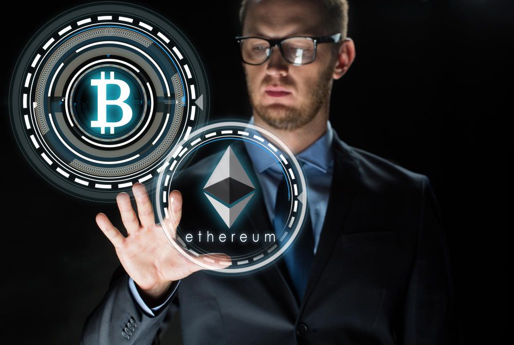 ethereum and bitcoin holograms