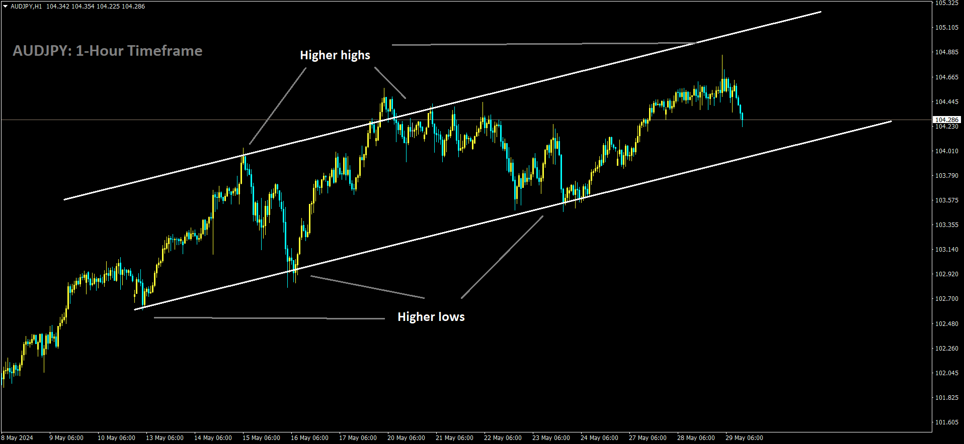 AUDJPY is moving in Ascending channel and market has fallen from the higher high area of the channel.