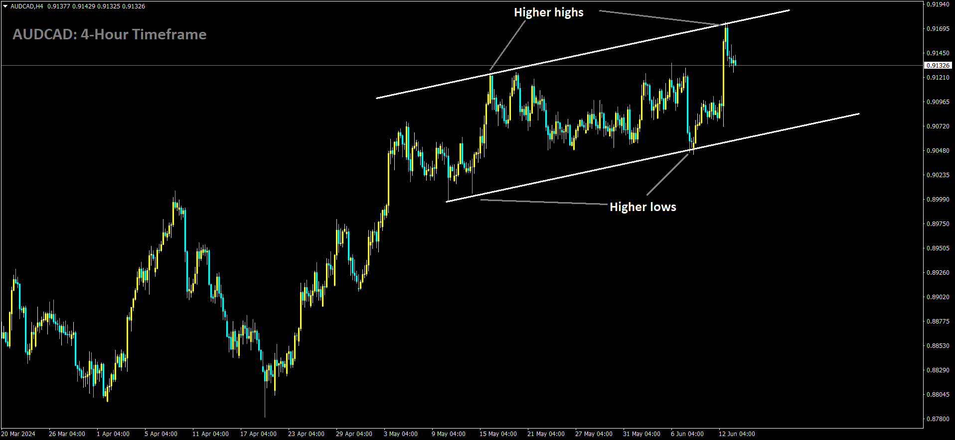 AUDCAD is moving in Ascending channel and market has fallen from the higher high area of the channel.