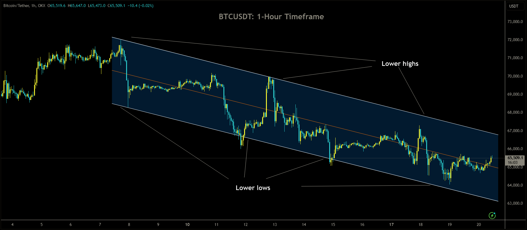 BTCUSDT is moving in Descending channel and market has rebounded from the lower low area of the channel.